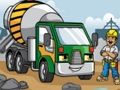 Игра Строителни камиони мозайката  онлайн