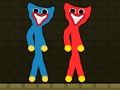 Игра Червено и синьо Stickman Huggy  онлайн