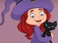 Игра G2E Щастливото момиче вещица и бягство от стаята на котката  онлайн