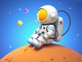 Игра Книжка за оцветяване: Седнал космонавт  онлайн