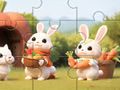 Игра Пъзел: Зайци с моркови  онлайн
