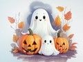 Игра Книжка за оцветяване: Призраци на Хелоуин  онлайн