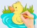 Игра Книжка за оцветяване: Baby Duck Swim  онлайн
