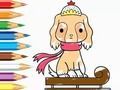 Игра Книжка за оцветяване: Ездена кучешка шейна  онлайн