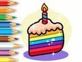 Игра Книжка за оцветяване: Торта за рожден ден  онлайн