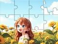 Игра Пъзел: Момиче слънчоглед  онлайн