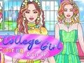 Игра Облечи колежанка за оцветяване  онлайн