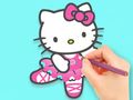 Игра Книжка за оцветяване: Hello Kitty Dancing  онлайн