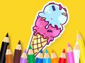 Игра Книжка за оцветяване: Готин сладолед  онлайн