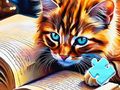 Игра Пъзел: Котешко четене  онлайн