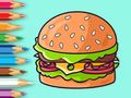 Игра Книжка за оцветяване: Вкусен хамбургер  онлайн