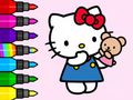 Игра Книжка за оцветяване: Плюшено мече Hello Kitty  онлайн
