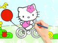 Игра Книжка за оцветяване: Hello Kitty Cycling  онлайн