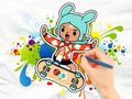 Игра Книжка за оцветяване: скейтборд Toca Boca  онлайн