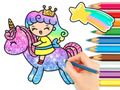 Игра Книжка за оцветяване: Принцеса еднорог  онлайн