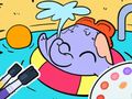 Игра Книжка за оцветяване: Плуване на слон  онлайн