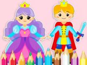Игра Книжка за оцветяване: Сладка кралска среща  онлайн