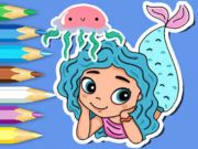 Игра Книжка за оцветяване: Медуза Русалка  онлайн