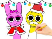 Игра Книжка за оцветяване: Sprunki Christmas  онлайн