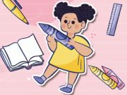 Игра Детски тест: История за канцеларски материали  онлайн