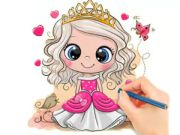 Игра Книжка за оцветяване: Chibi Doll Princess  онлайн