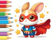 Игра Книжка за оцветяване: Супер заек  онлайн