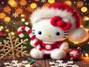 Игра Коледен пъзел Hello Kitty  онлайн