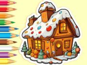 Игра Книжка за оцветяване: Коледна къща с бонбони  онлайн