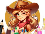 Игра Книга за оцветяване: Cowgirl  онлайн