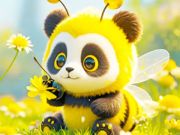 Игра Пъзел на мозайката: Panda Bee  онлайн