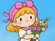 Игра Пъзел на мозайката: Малко момиче цветя  онлайн