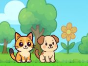 Игра Куче и котка сладко  онлайн