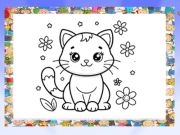 Игра Красива книга за оцветяване на котки  онлайн