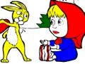 Игра Маша и оцветяване на зайче  онлайн