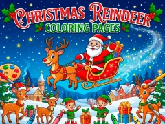 Christmas Reindeer Coloring Pages — безплатна онлайн игра