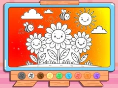 Coloring Book: Happy Flower — безплатна онлайн игра