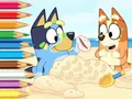 Coloring Book: Bluey On The Beach — безплатна онлайн игра