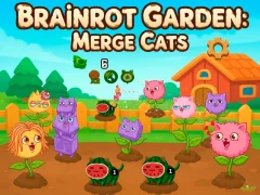 Brainrot Garden. Merge Cats — безплатна онлайн игра