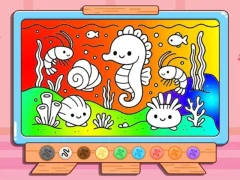 Coloring Book: Kawaii Sea Animals — безплатна онлайн игра
