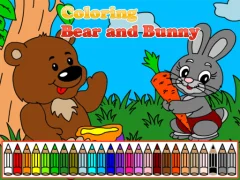 Coloring book: Bear and rabbit — безплатна онлайн игра