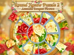 Round jigsaw Puzzle 2 - Assemble Bouquet flowers — безплатна онлайн игра