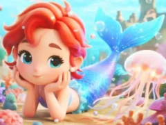 Jigsaw Puzzle: Chibi Mermaid Marshmallow Jellyfish — безплатна онлайн игра