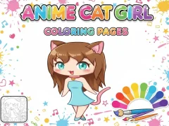 Anime Cat Girl Coloring Pages — безплатна онлайн игра