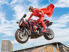 Real Motorbike Super Hero Stunt 3D — безплатна онлайн игра