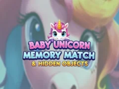 Baby Unicorn Memory Match & Hidden Objects — безплатна онлайн игра