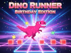 Dino Runner Birthday Edition — безплатна онлайн игра