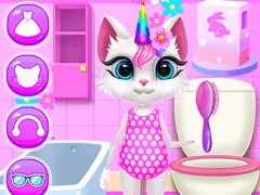 Kitty Unicorn Daily Care — безплатна онлайн игра