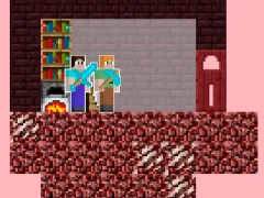 Alex and Steve Nether — безплатна онлайн игра