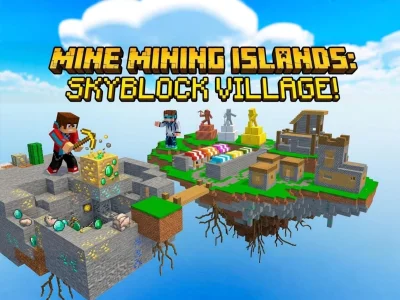 Mine Mining Islands: Skyblock Village! — безплатна онлайн игра