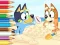 Coloring Book: Bluey On The Beach — безплатна онлайн игра